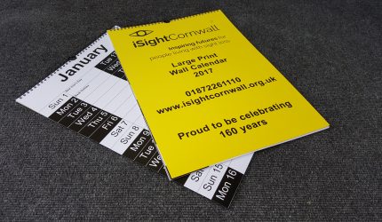 The 2017 large print iSightCornwall calendars.