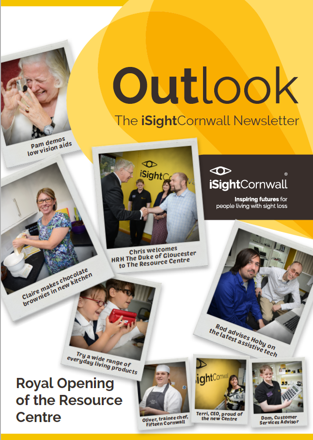 Outlook front cover Autumn 2016 showing a range of images taken throughout the year including the royal visit and some of the clients we have helped