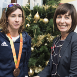 iSightCornwall patron and Rio 2016 Paralympics Bronze medal winner Melissa Reid with Carole Theobald.
