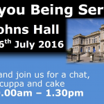 Poster for the Are You Being Served Event at St Johns Hall in Penzance