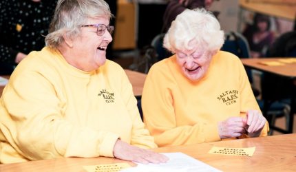 Members of Saltash Blind and Partially Sighted Club have fun at a recent AGM