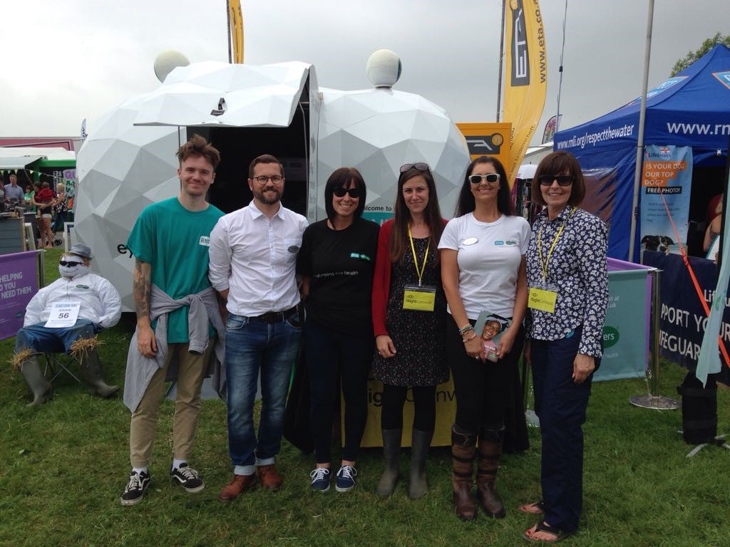 Staff from iSightCornwall, SpecSavers and RNIB at the Royal Cornwall Show