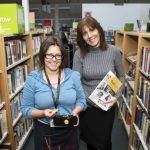 iSightCornwall Community Development Officer, Debbie Vivian poses with a staff member from Hayle Library