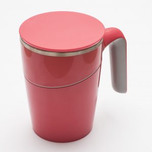 The red, non-spill mug.