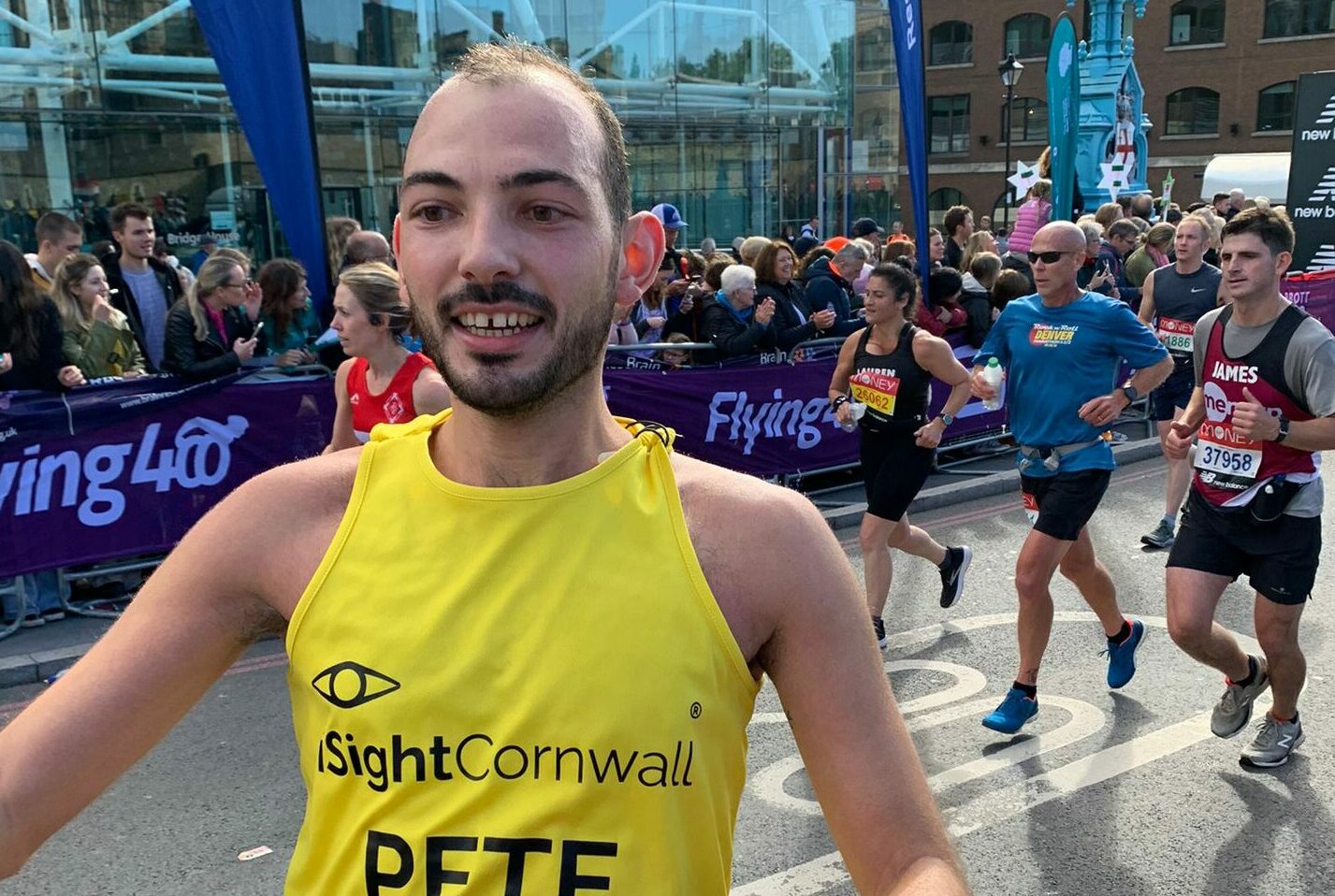 Peter Brodey runs for iSightCornwall in the London Marathon in 2021