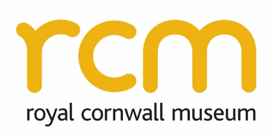 Royal Cornwall Museum logo in yellow and black text.