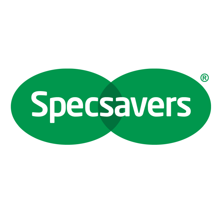 Specsavers Opticians logo in green and white.