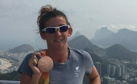Paralympian Melissa Reid, pictured with her Paralympics Bronze Medal in Rio De Janeiro.