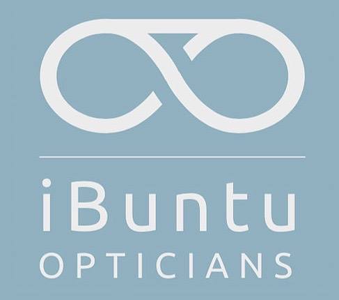 iBuntu Opticians logo in light blue and white.